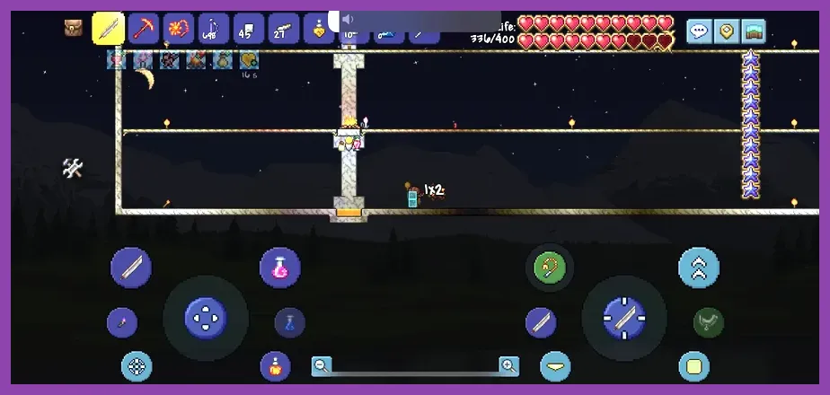 Optimized boss arena setup for Terraria Mobile end game