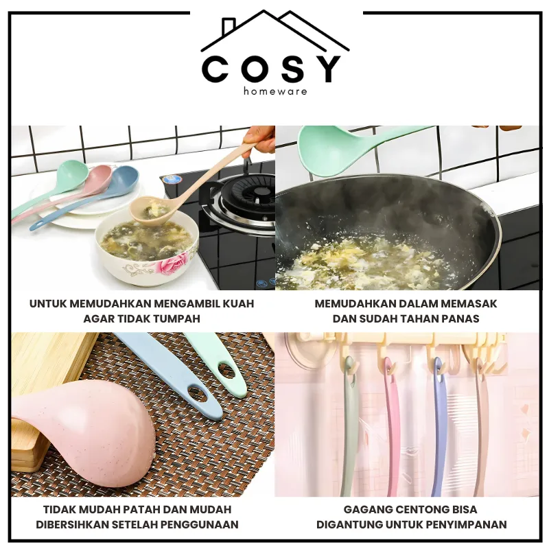 COSY Centong Sendok Besar Gagang Panjang Kuah Plastik Jerami Centong Kuah Soup Kualitas Food Grade - Gambar 2