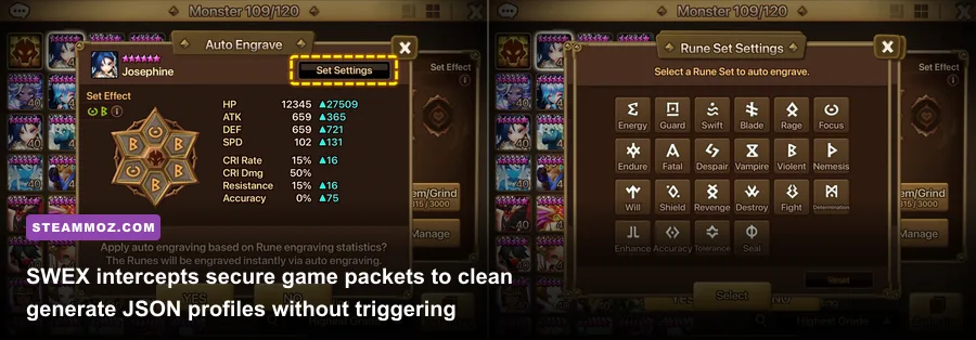 Summoners War Exporter proxy interface extracting account data