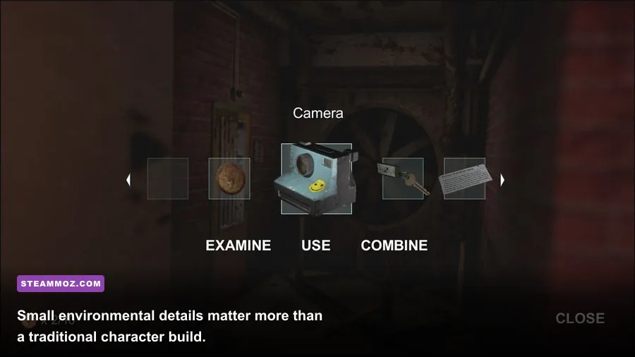 Puzzle objects and interactive clues in a Decay The Mare room