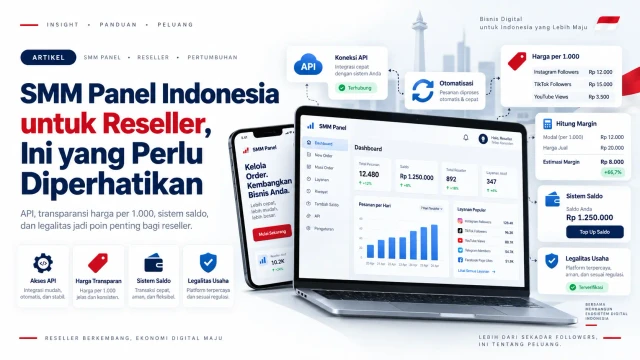ilustrasi reseller menghitung margin SMM Panel Indonesia