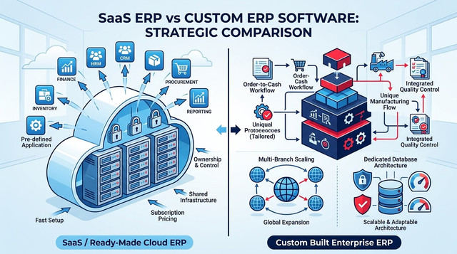 SaaS ERP vs Custom ERP Software Architecture Comparison for Bangladesh Enterprises