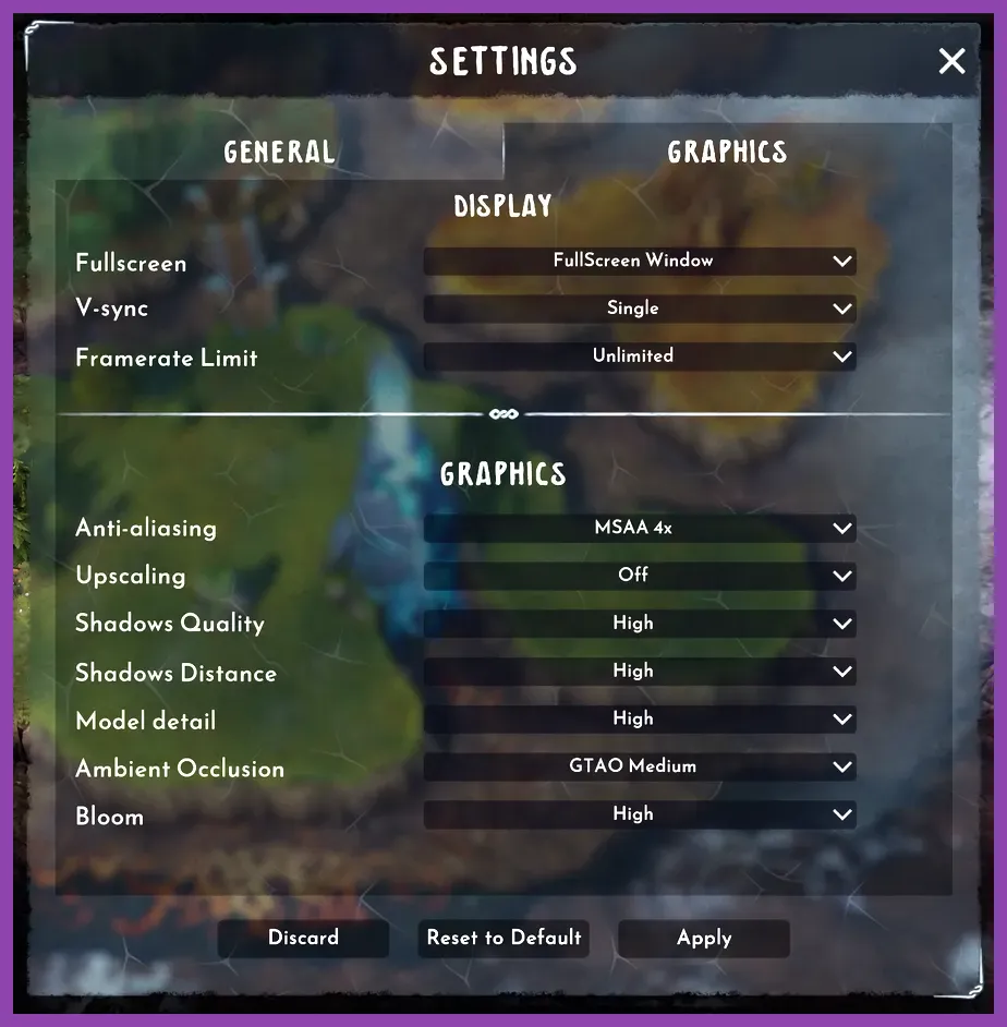 Hades 2 PC graphics settings menu showing performance options