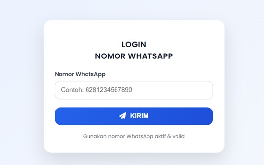 pic login Input WA