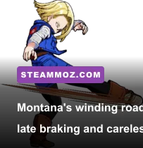18 Wheels of Steel Extreme Trucker cargo truck navigating a narrow Montana mountain road