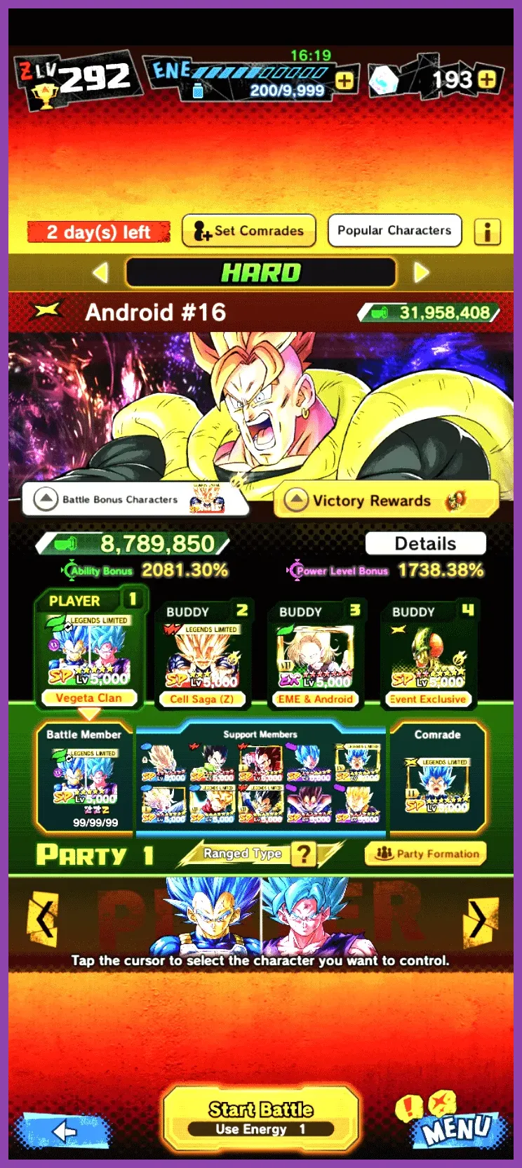 Intense PvP match in Dragon Ball Legends mobile