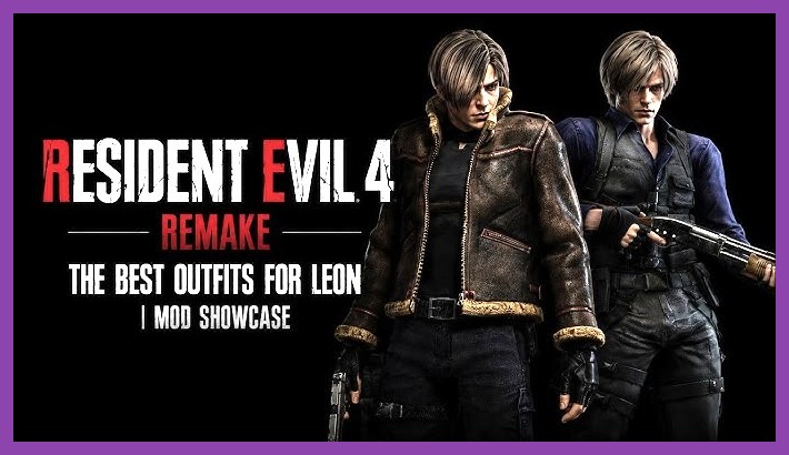 Leon Kennedy with custom outfit mods in Resident Evil 4 Remake PC