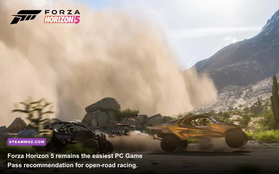 Forza Horizon 5 race through the Mexican desert on PC