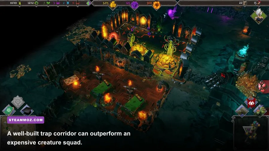 Dungeons 3 workshop and defensive traps inside an evil dungeon
