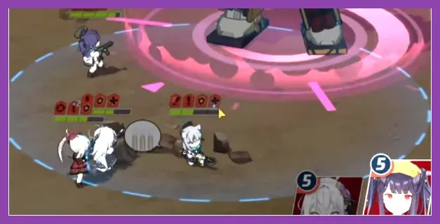 Blue Archive students unleashing EX skills against a massive boss enemy