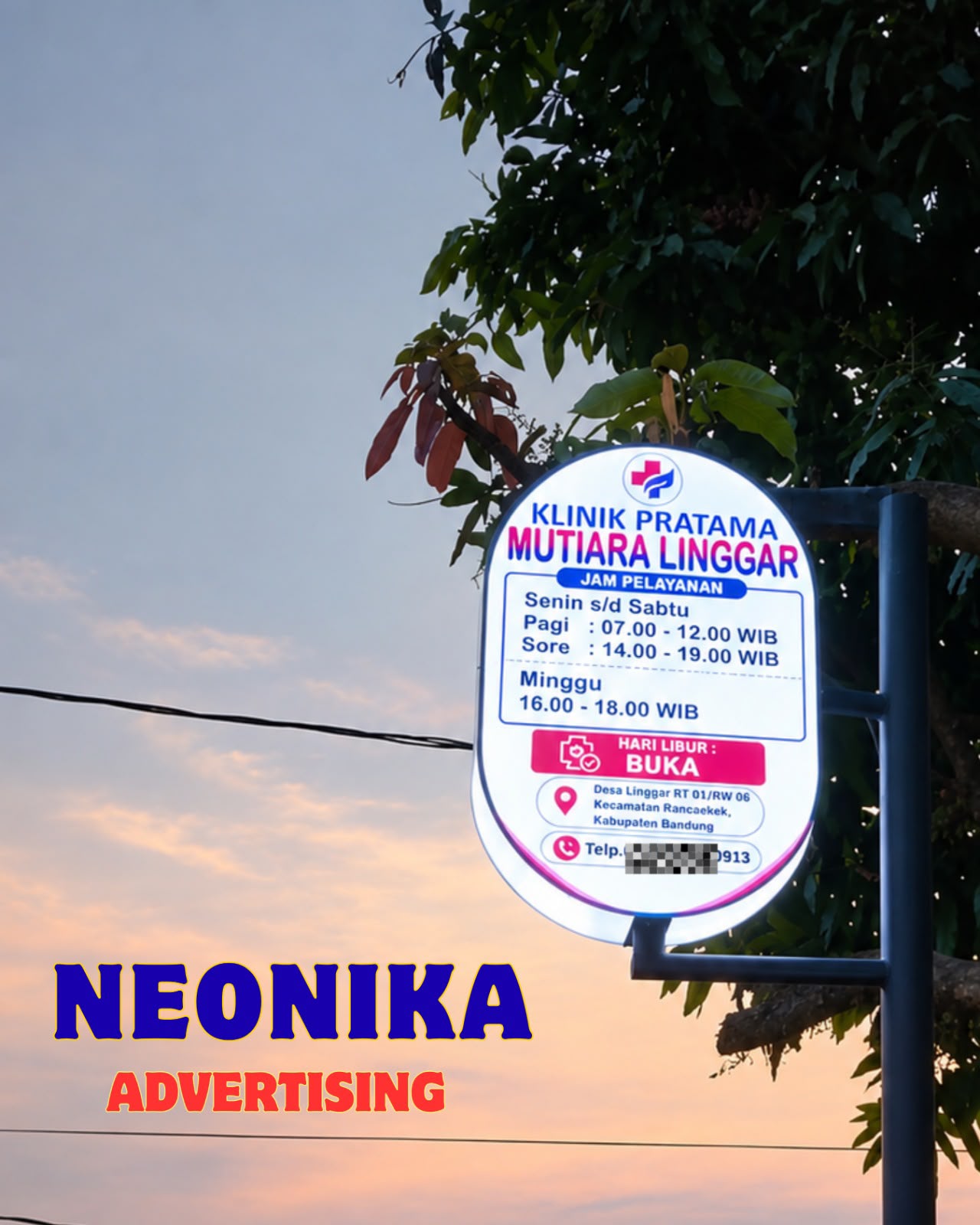 Neon box hasil pengerjaan Neonika Advertising di Bandung