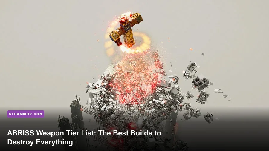 ABRISS Build to Destroy custom weapon vehicle attacking a large structure