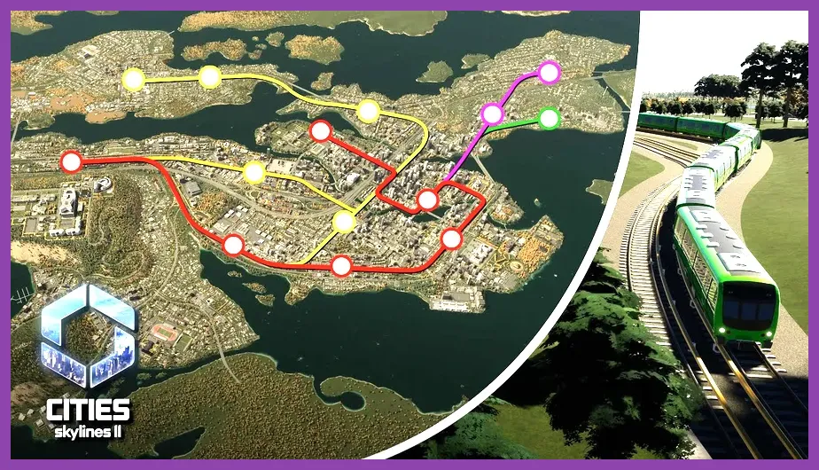 Complex public transit network in Cities Skylines 2