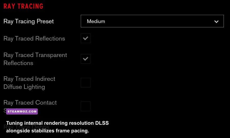 Display and graphics configuration menu inside Control Ultimate Edition