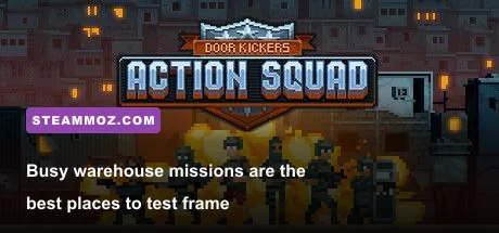 Door Kickers Action Squad warehouse mission with SWAT officers and enemies