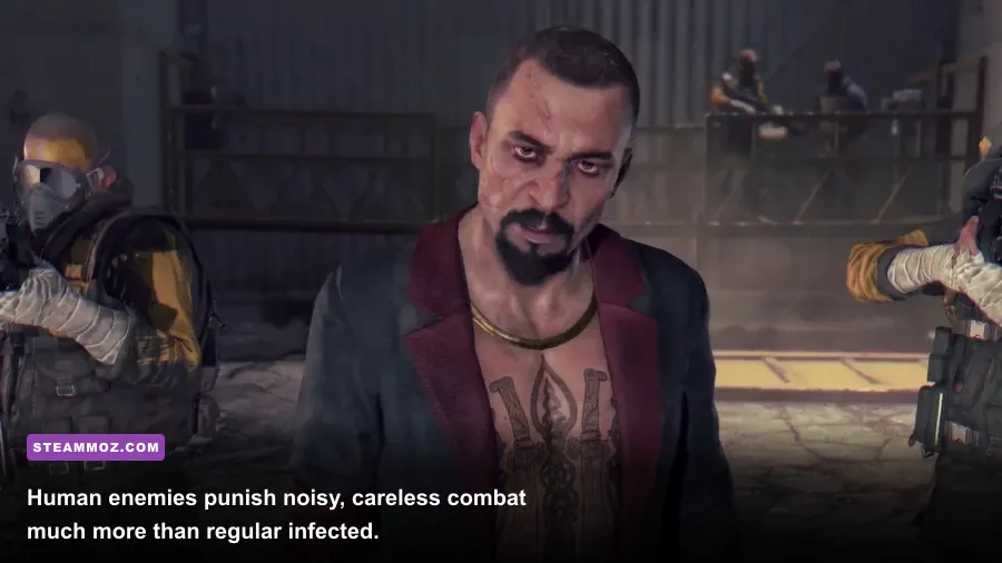 Dying Light survivor fighting Rais's men in the Slums