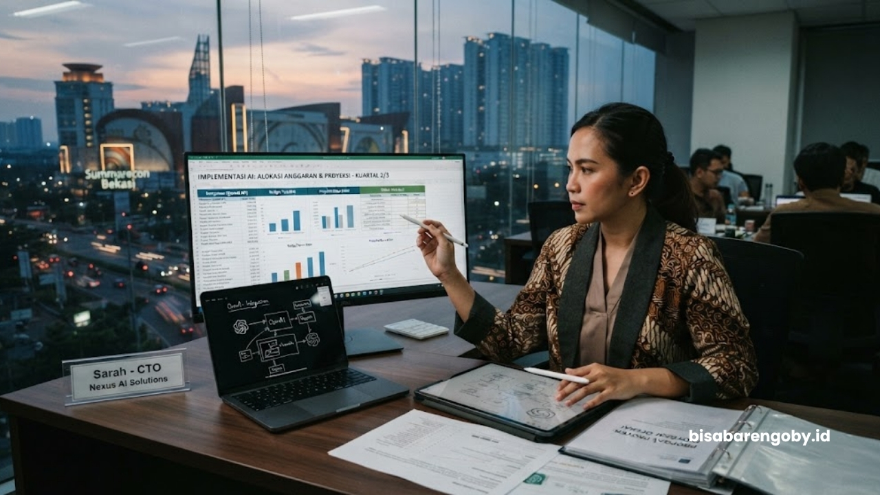 Chief Technology Officer (CTO) memproyeksikan alokasi anggaran saat mengeksekusi implementasi AI untuk startup di Bekasi berbasis OpenAI