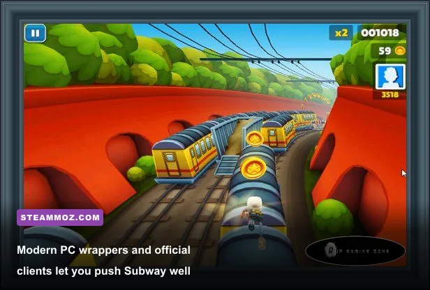 Google Play Games PC interface running Subway Surfers natively