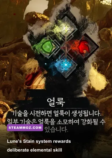 Lune casting elemental skills and creating Stains in Clair Obscur Expedition 33