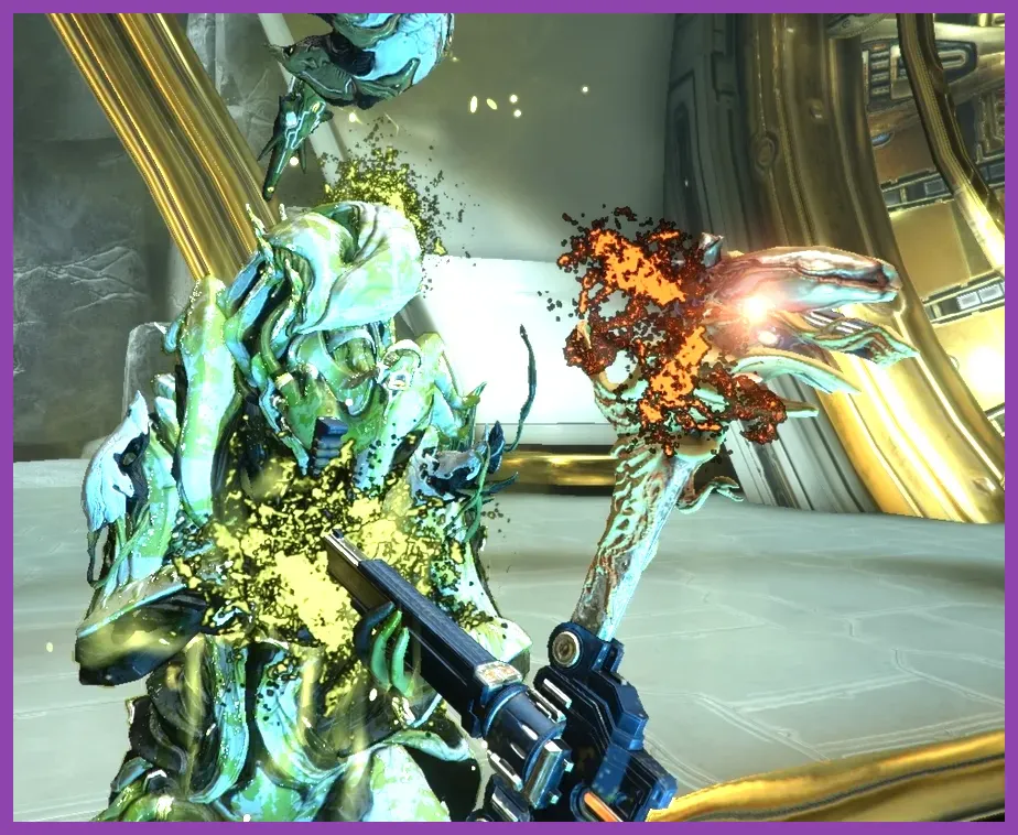 Warframe intense combat particles causing FPS drops