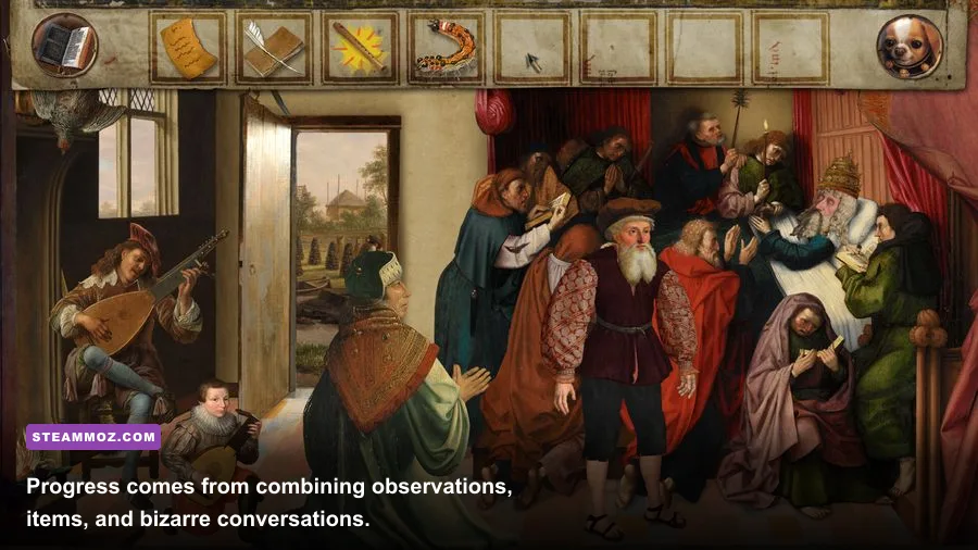 Death of the Reprobate inventory and item-based puzzle gameplay