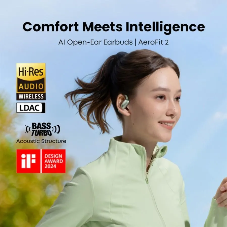 Anker Soundcore AeroFit 2 / Aerofit-2 Hi-Res Wireless Audio LDAC Bluetooth 5.4 IP55 AI Clear Calls Open Ear Adjustable Ear Hooks Snug Fit and Rich Bass - Gambar 3