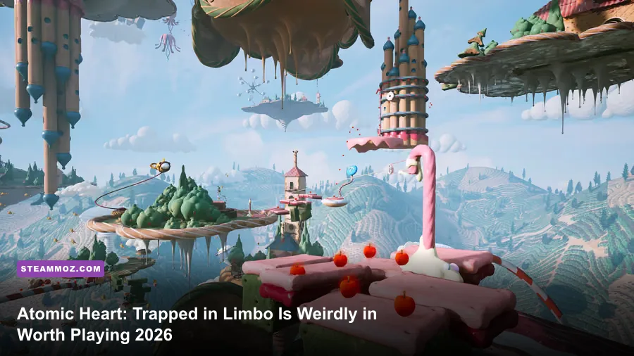 Atomic Heart Trapped in Limbo showing its surreal platforming world