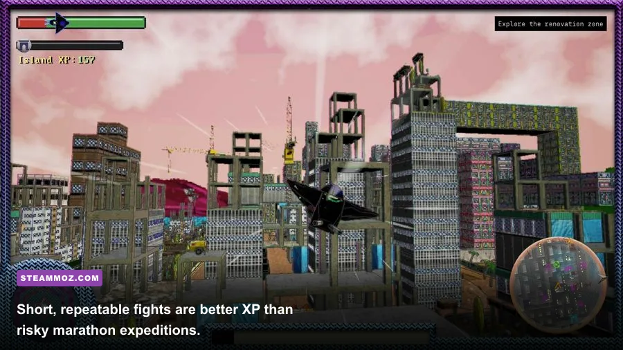 Escape From Lavender Island player fighting enemies during an island exploration run