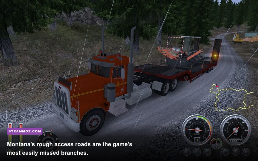 Extreme Trucker 2 heavy truck climbing a Montana mountain road