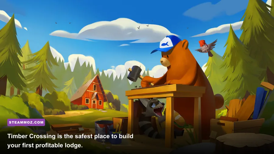 Bear and Breakfast Timber Crossing lodge layout with bedrooms and facilities