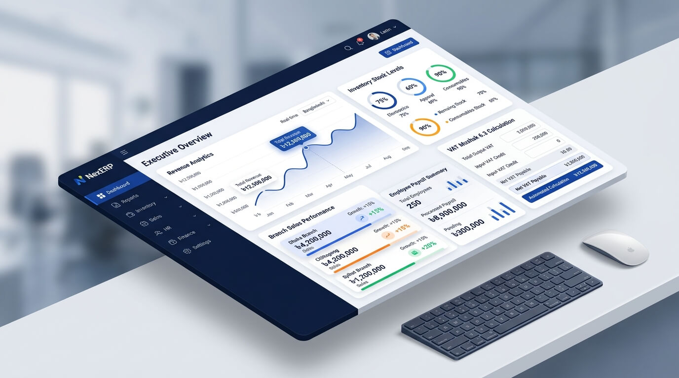 MM IT SOFT LTD Enterprise ERP Dashboard Management UI and Real-Time Business Analytics in Bangladesh
