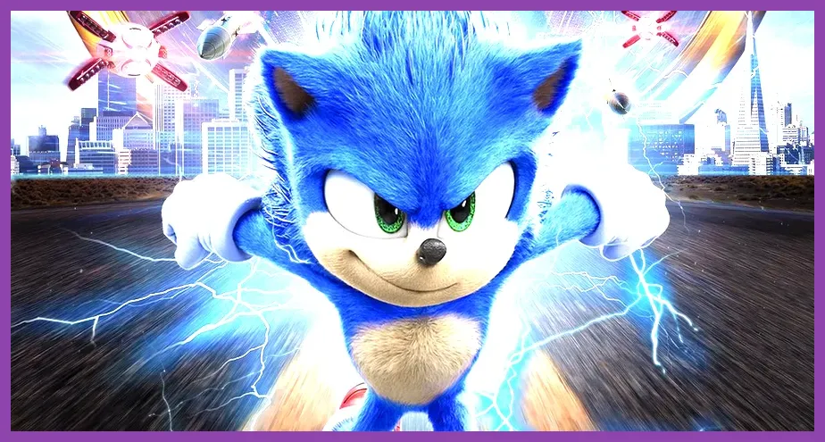 Sonic battling Robotnik in the Final Zone from Sonic the Hedgehog