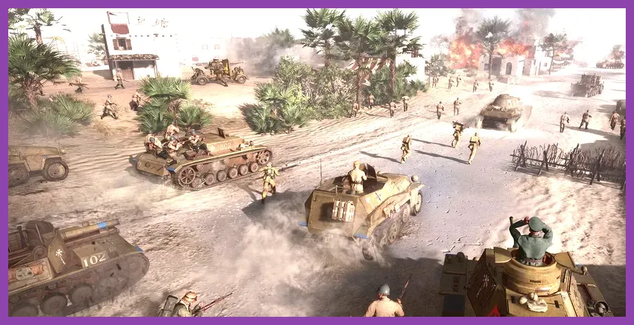 Company of Heroes 3 tanks engaging in combat