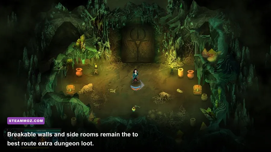 A secret dungeon room and reward chest in Children of Morta