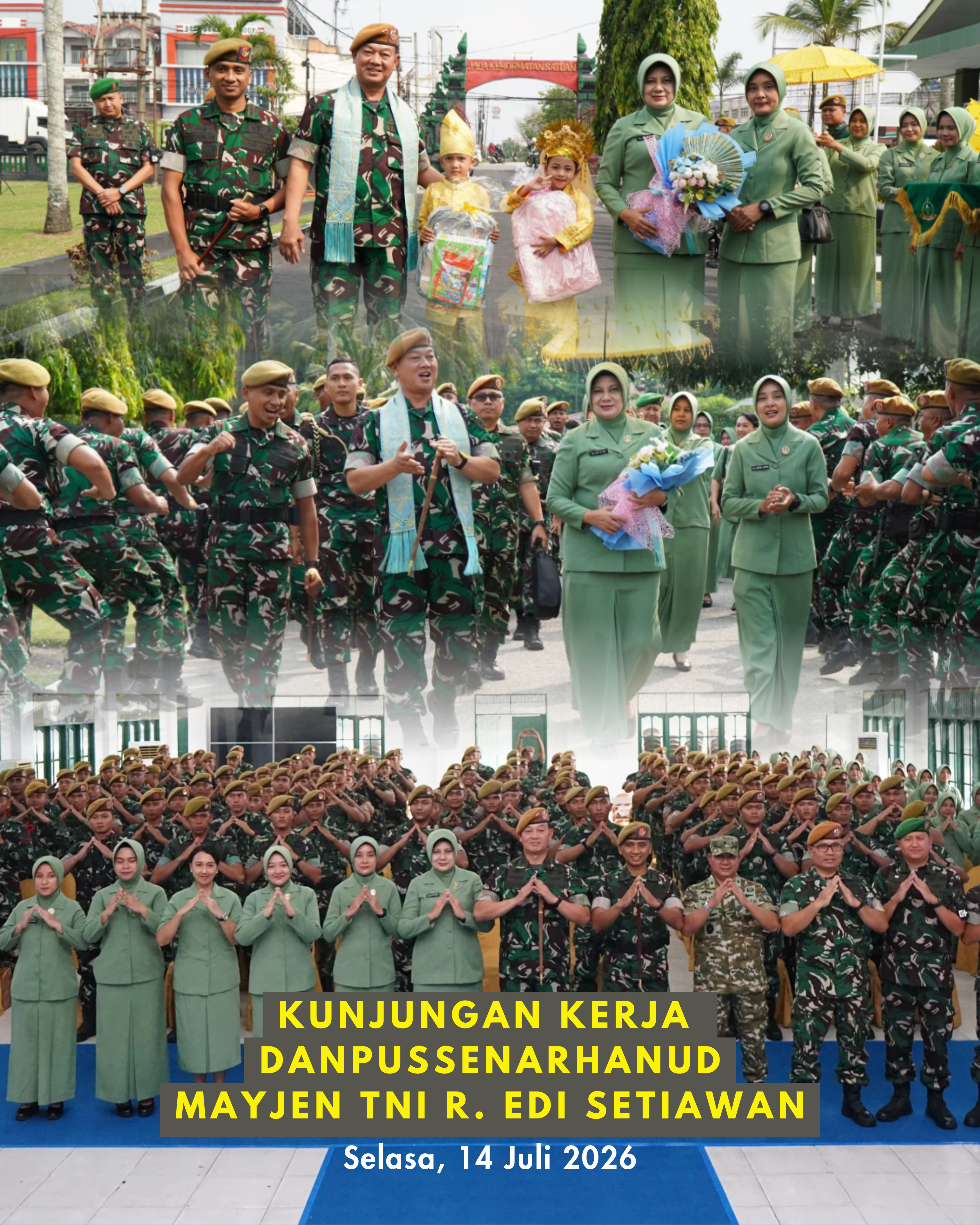 KUNJUNGAN KERJA DANPUSSEN ARHANUD MAYJEN TNI EDI SETIAWAN DI MAKO YONARHANUD 13/PBY