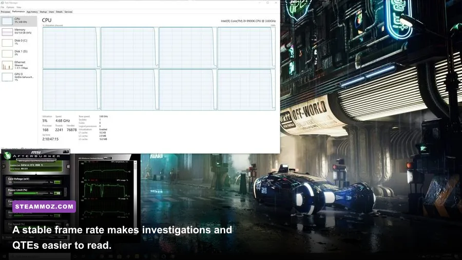 Detroit Become Human PC graphics settings menu with resolution and quality options
