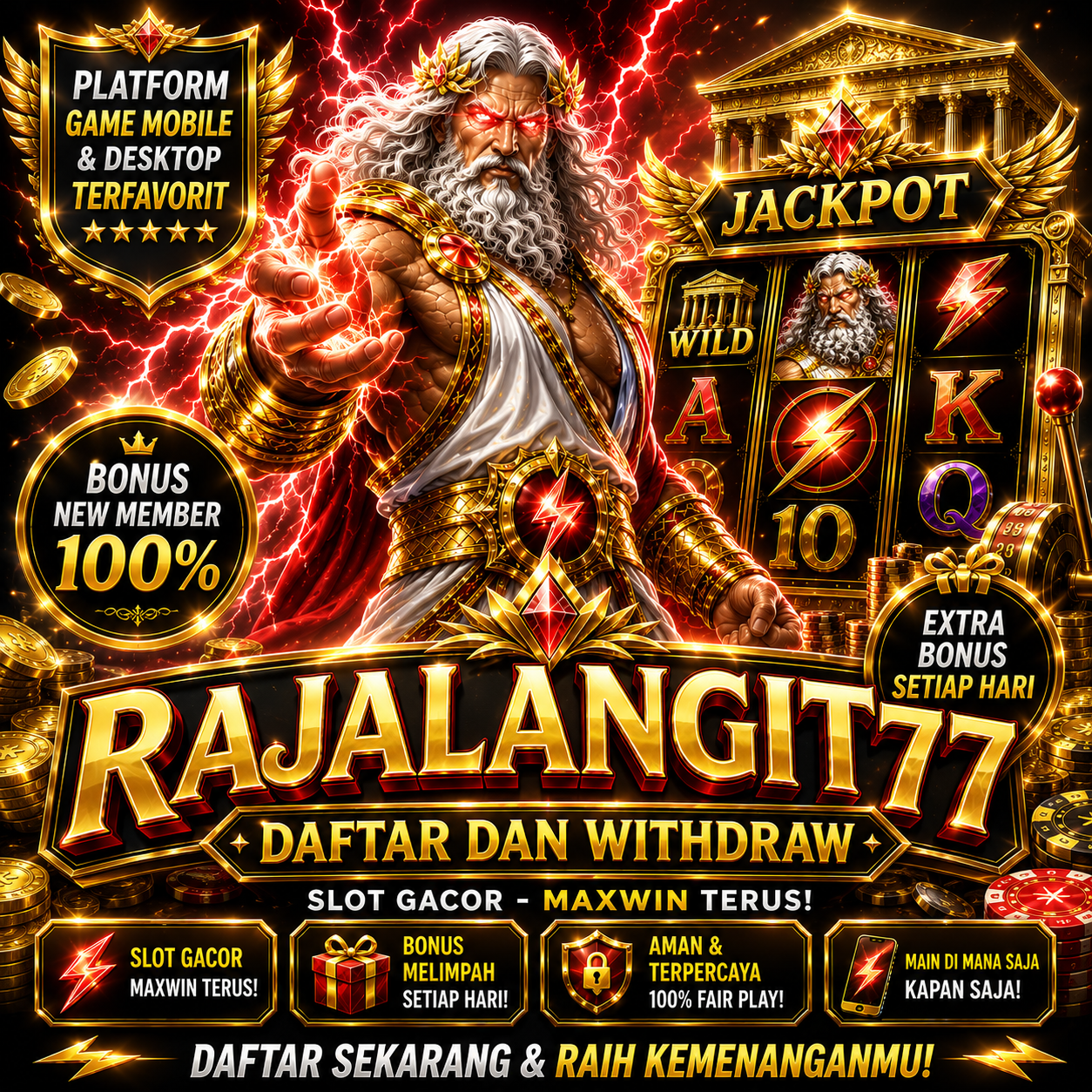 Thumbnail 1 of 3, Poster, RAJALANGIT 77 ~ Virus Batuk Sudah Merajalela Tapi Virus JP Maxwinn Kami Lebih Kuat! designed and sold by RAJALANGIT77.