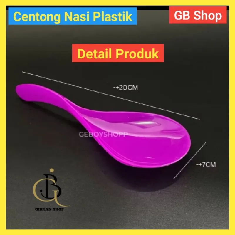 entong nasi plastik murah 12 Pcs, centong nasi plastik sendok nasi plastik pelangi - Gambar 3