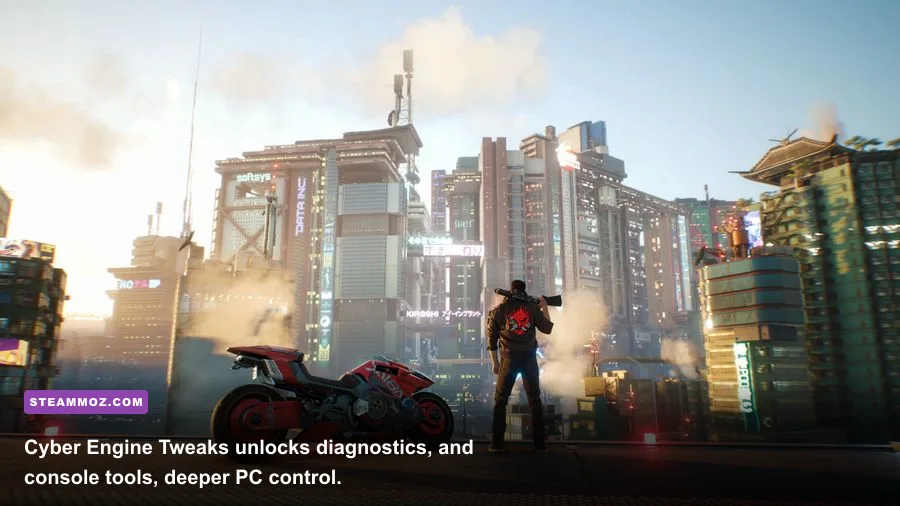 Cyberpunk 2077 Night City gameplay enhanced with Cyber Engine Tweaks
