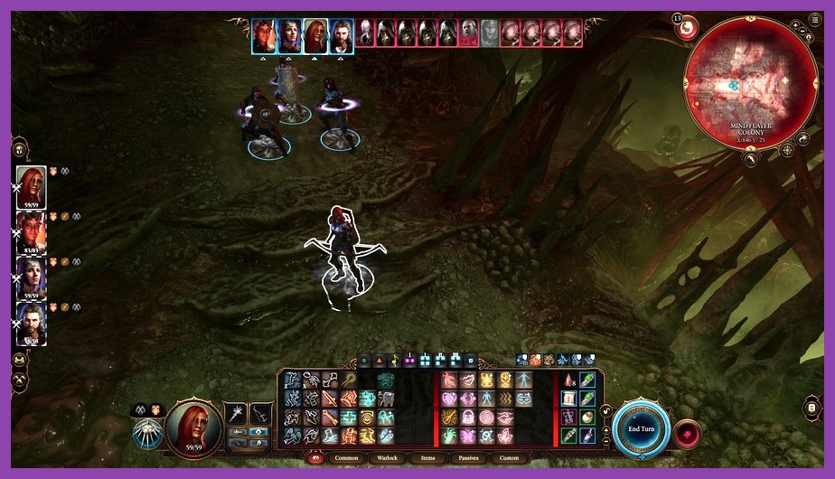 Tactical turn-based party combat in Baldur's Gate 3 on PC