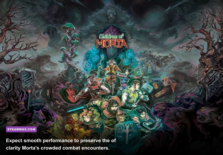Children of Morta hero battling a dungeon boss in Mount Morta