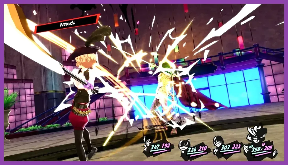 Persona 5 Royal running on Steam Deck during a Joker combat encounter