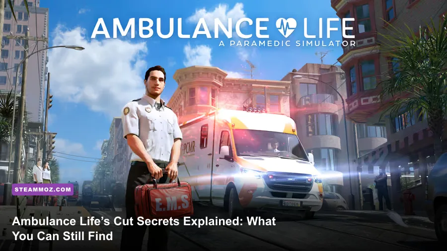 Ambulance Life A Paramedic Simulator ambulance driving through San Pelícano
