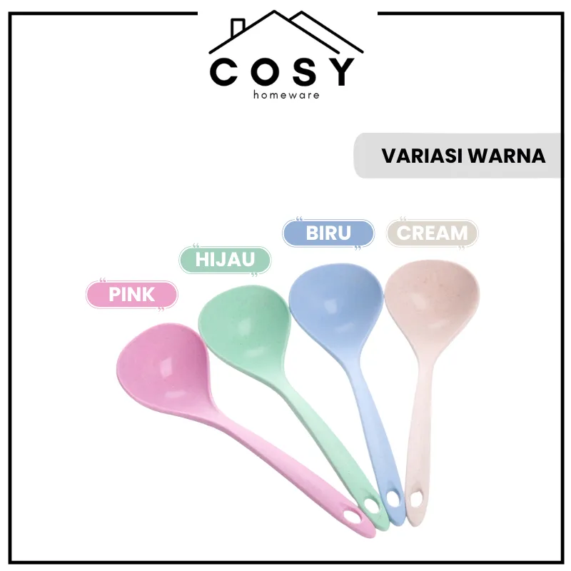 COSY Centong Sendok Besar Gagang Panjang Kuah Plastik Jerami Centong Kuah Soup Kualitas Food Grade - Gambar 3