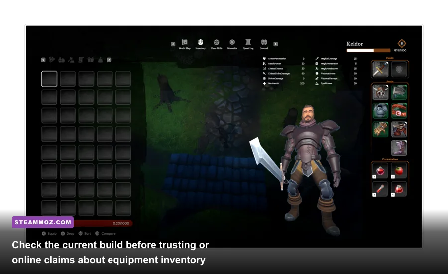 Away From Home inventory or item management interface shown in-game