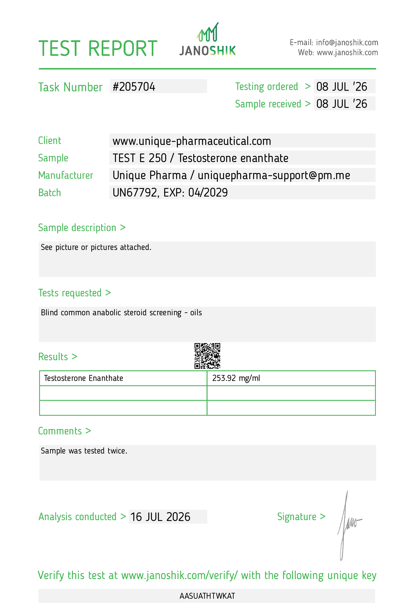 Test E 250