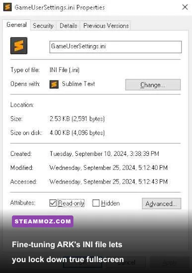 Editing GameUserSettings configuration files for PC game optimization