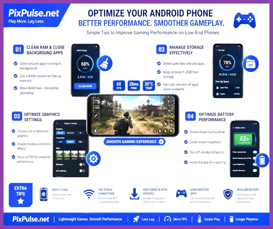 Screenshot showing smooth graphics on a low-end Android device