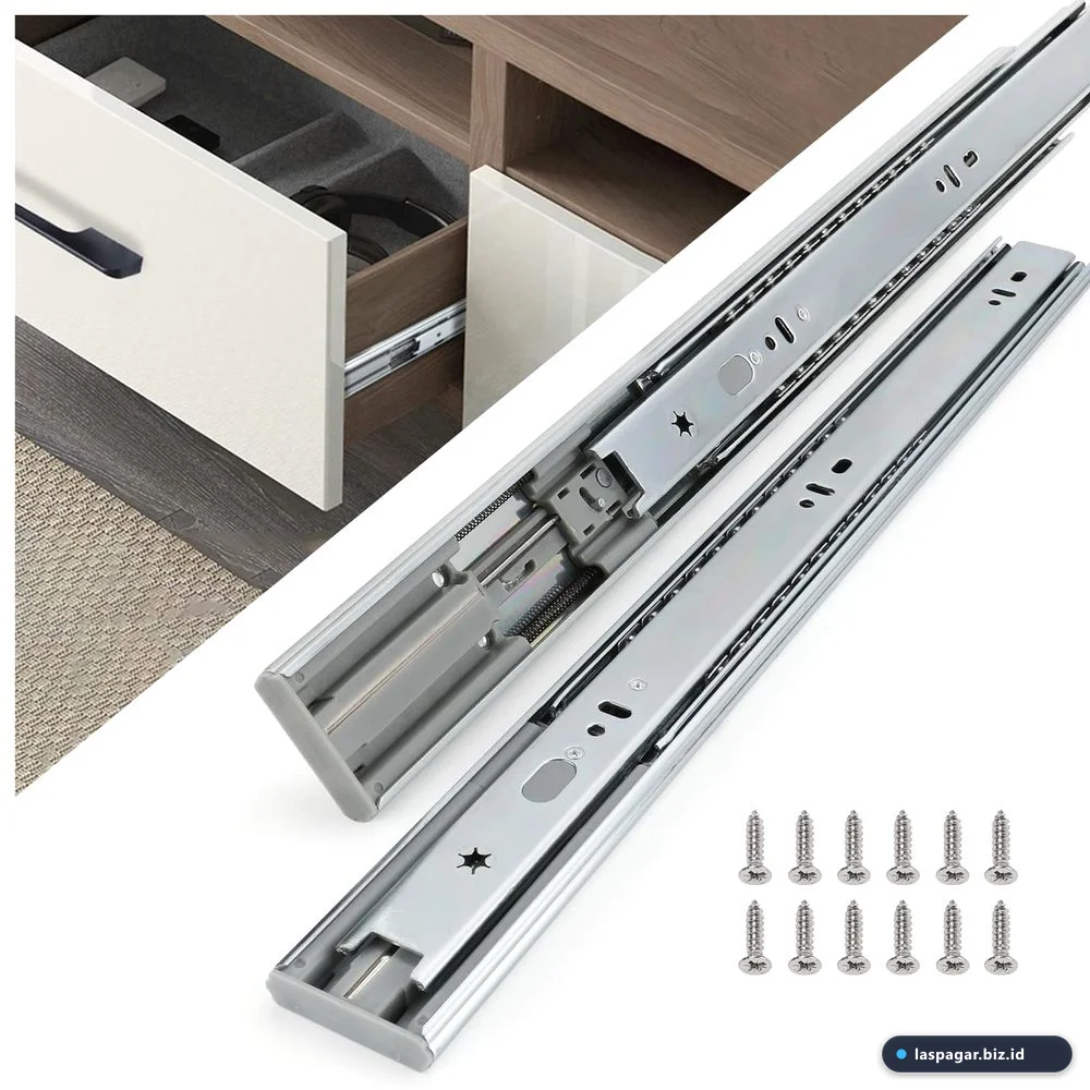 Hardware engsel sendok stainless steel 304 soft close dan rel laci kabinet