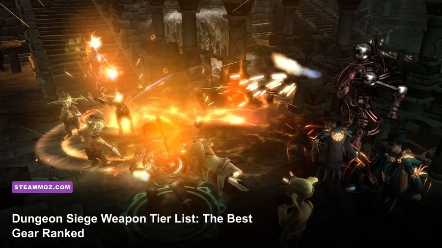 Dungeon Siege classic party battling monsters in a dungeon